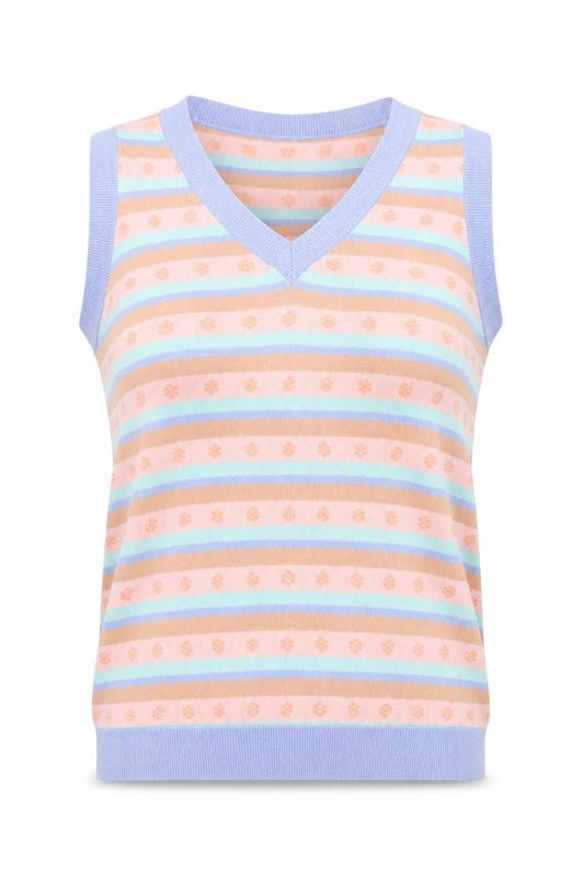 Daisy Street Womens Multicoloured Striped Knit V-Neck Tank Top Size 8
