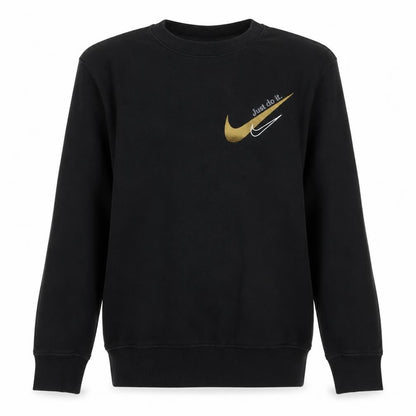 Nike Men's Black Small Pullover Sweatshirt Gold Logo