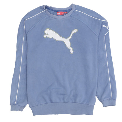 Puma Men Blue Crew Neck Pullover Sweatshirt Size S