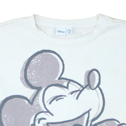 Disney Primark Women White Mickey Mouse Pullover Sweatshirt UK 12/14