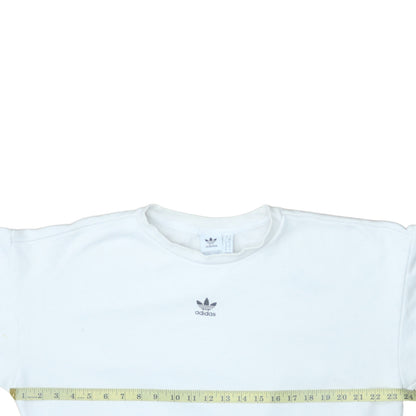 adidas Womens White Size 10 Pullover Crew Neck Sweatshirt