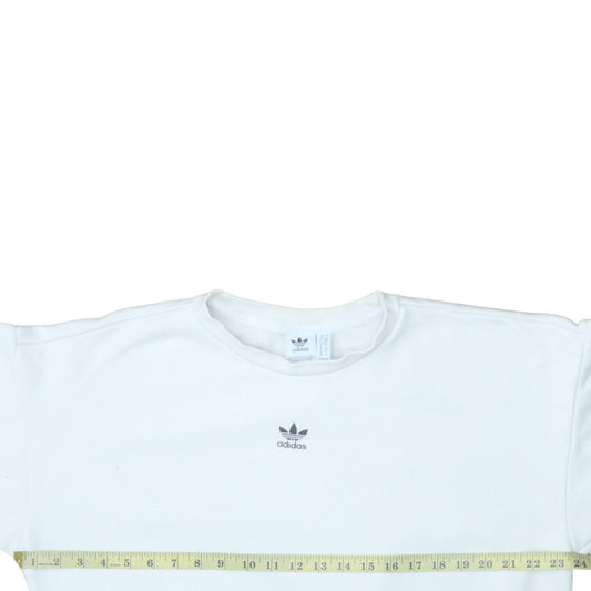 adidas Womens White Size 10 Pullover Crew Neck Sweatshirt