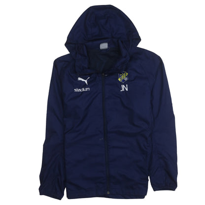 Puma Men's Blue Hooded Rain Jacket M Full Zip Water Resistant