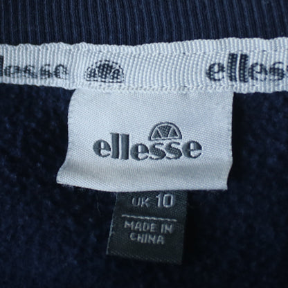 Ellesse Women Navy Blue Crew Neck Pullover Sweatshirt UK 10