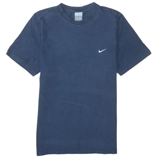 Nike Men's Blue Small Crew Neck Cotton Sports T-Shirt
