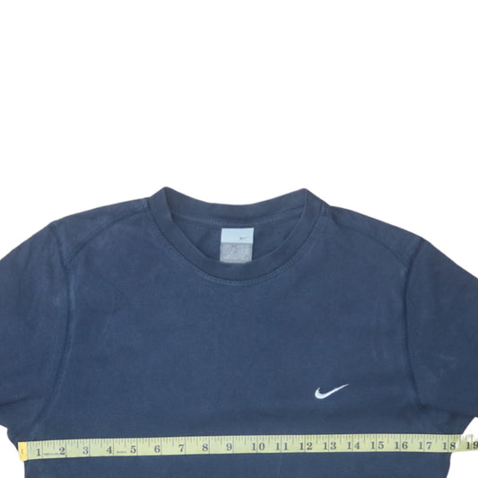 Nike Men's Blue Small Crew Neck Cotton Sports T-Shirt