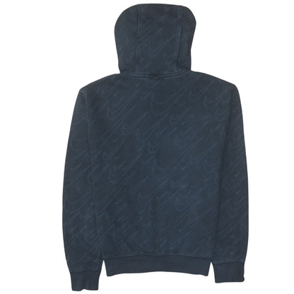 Nike Womens Black XS Pullover Hoodie Logo Patterned Cotton Blend