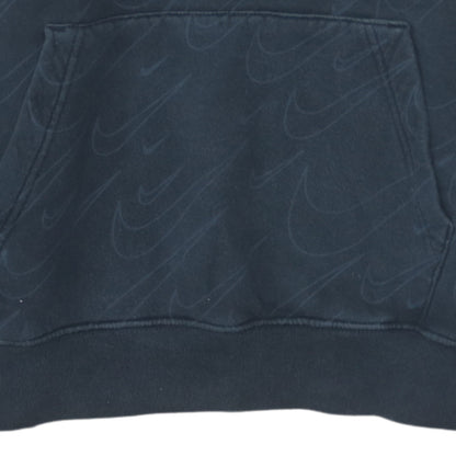 Nike Womens Black XS Pullover Hoodie Logo Patterned Cotton Blend