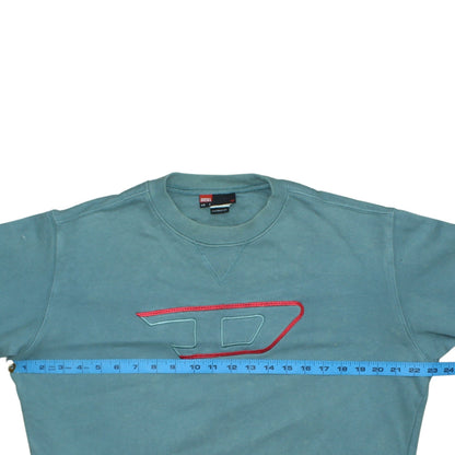 Diesel Men’s Blue Cotton Crew Neck Sweatshirt Size S
