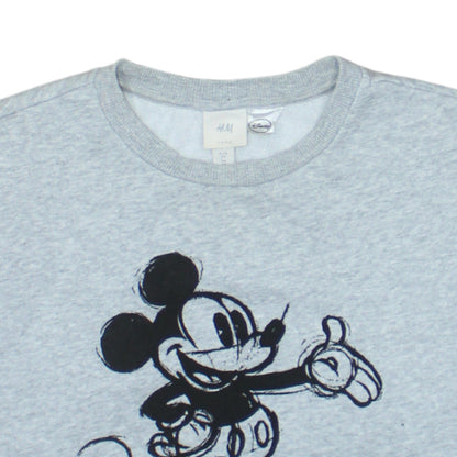 H&M L.O.G.G. Womens Grey Mickey Mouse Sweatshirt XS Cotton Blend