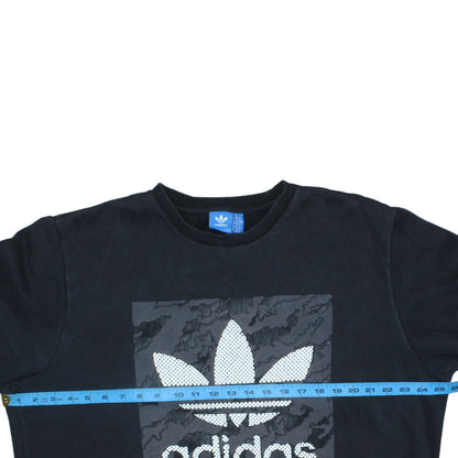 Adidas Men's Black XL Pullover Sweatshirt Crew Neck Graphic Logo Top