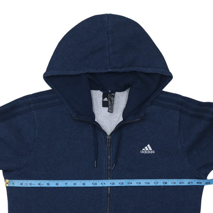 Adidas Men Blue Full Zip Hoodie Size L Fleece Sportswear