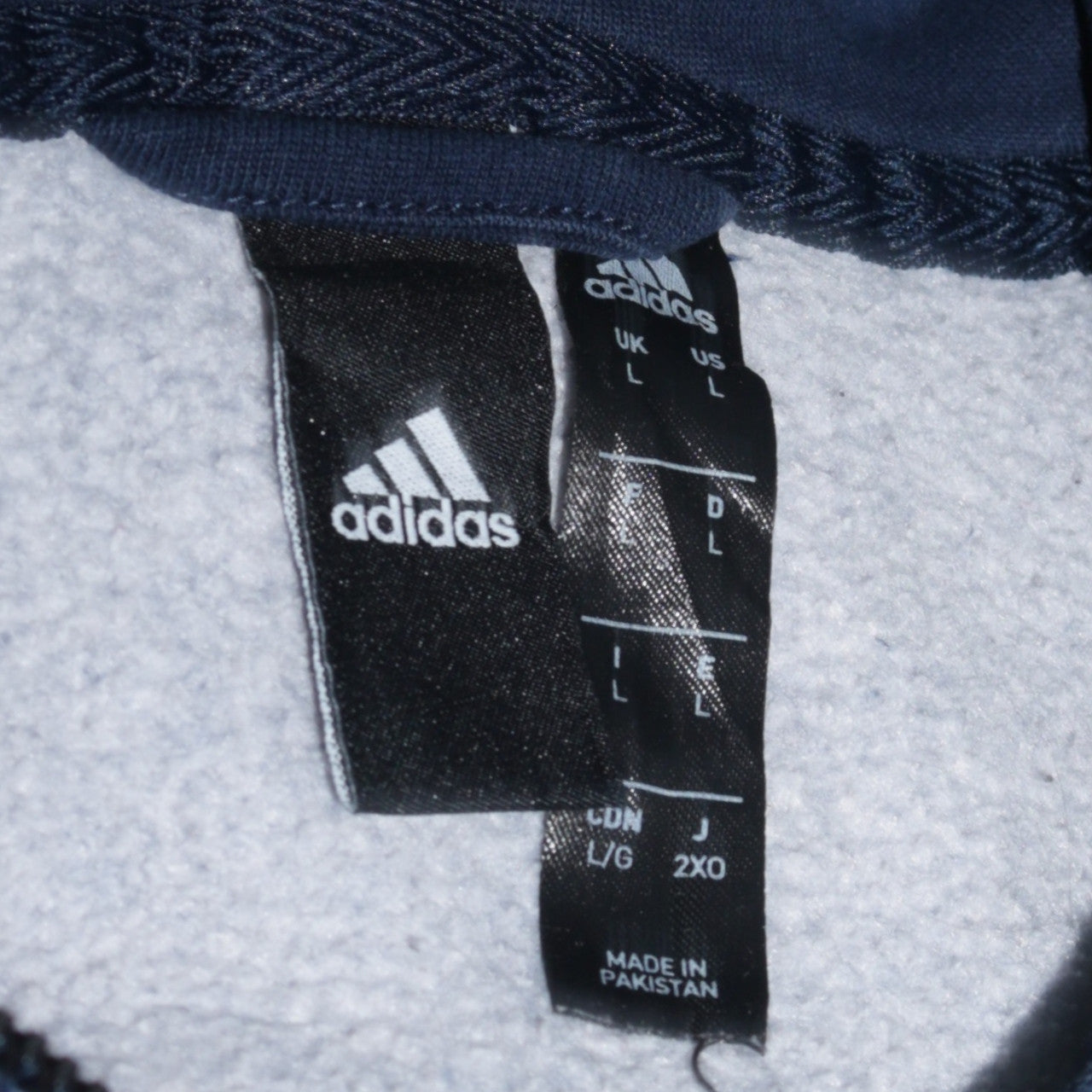 Adidas Men Blue Full Zip Hoodie Size L Fleece Sportswear