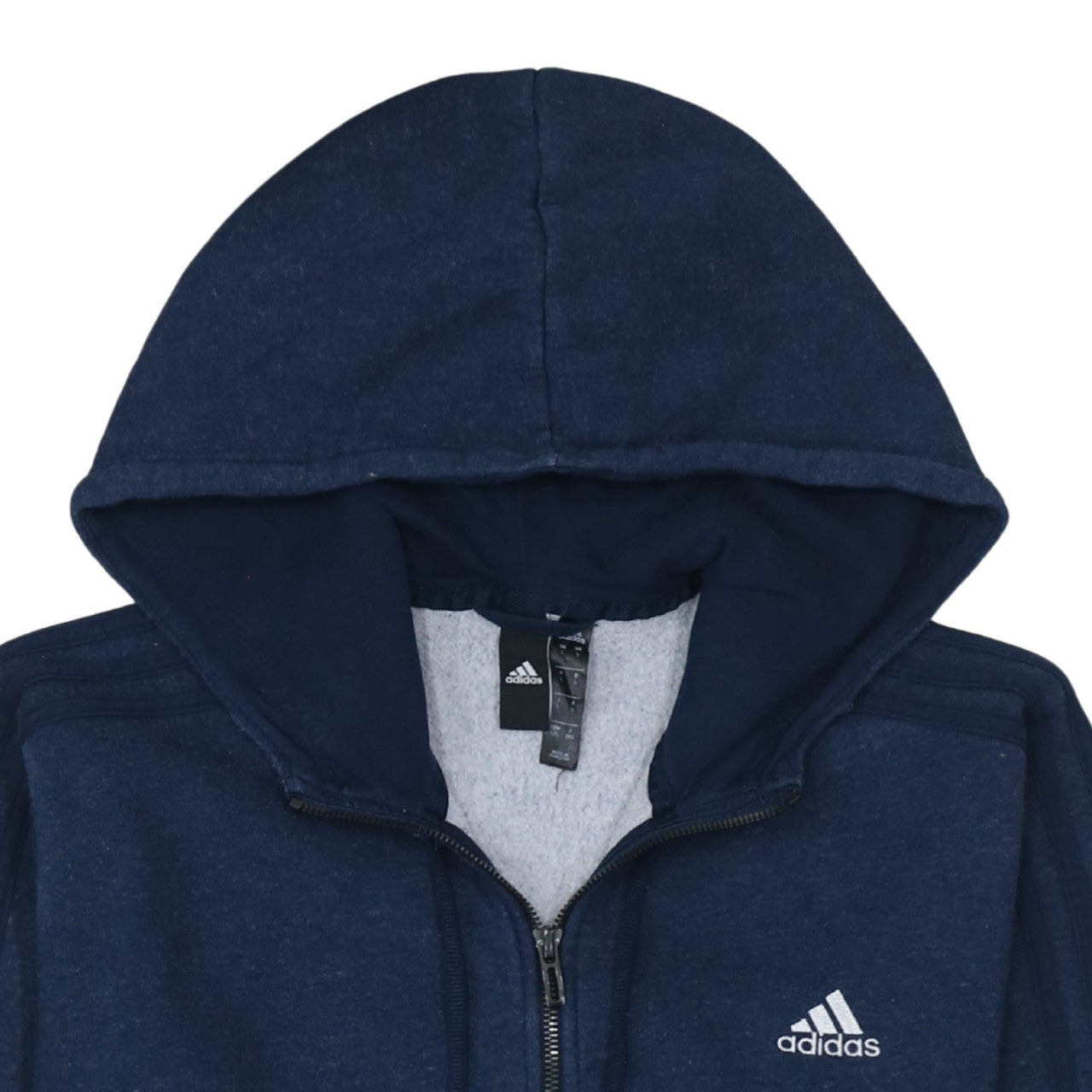 Adidas Men Blue Full Zip Hoodie Size L Fleece Sportswear