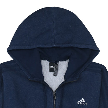 Adidas Men Blue Full Zip Hoodie Size L Fleece Sportswear
