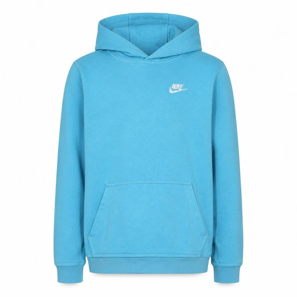 Front view of Nike boys’ blue pullover hoodie xl hooded fleece sweatshirt