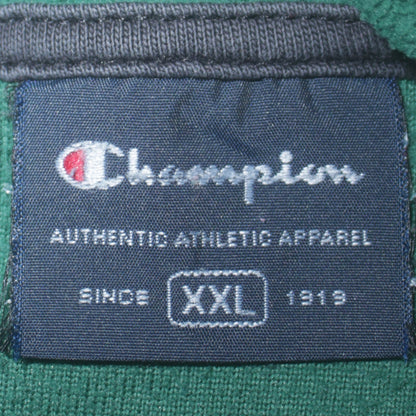 Champion Mens Green 2XL 1/4 Zip Fleece Sweatshirt Pullover