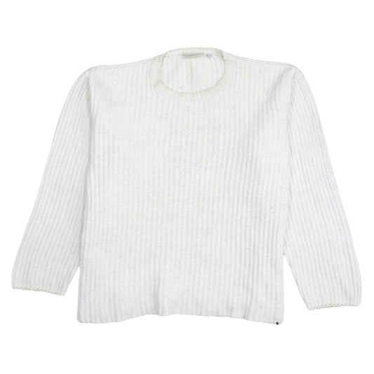 Carhartt Men White Chunky-Knit Wool Pullover Jumper M