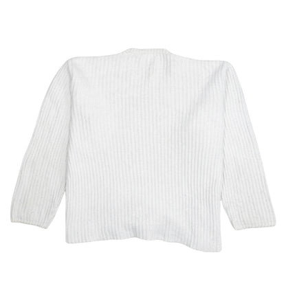 Carhartt Men White Chunky-Knit Wool Pullover Jumper M