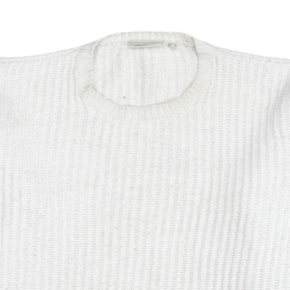 Carhartt Men White Chunky-Knit Wool Pullover Jumper M