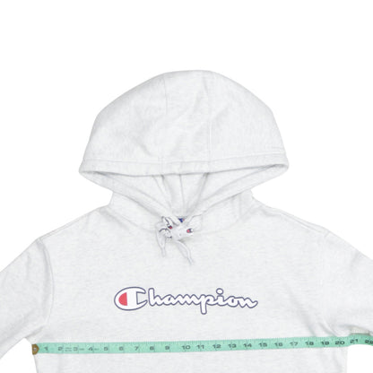 Champion Men's Grey Small Pullover Hoodie with Logo Print