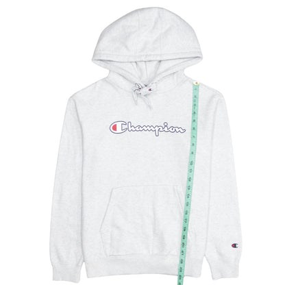 Champion Men's Grey Small Pullover Hoodie with Logo Print