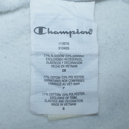 Champion Men's Grey Small Pullover Hoodie with Logo Print