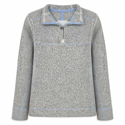 Weird Fish Women's Grey 1/4 Zip Pullover Sweatshirt Size 10 Cotton Blend