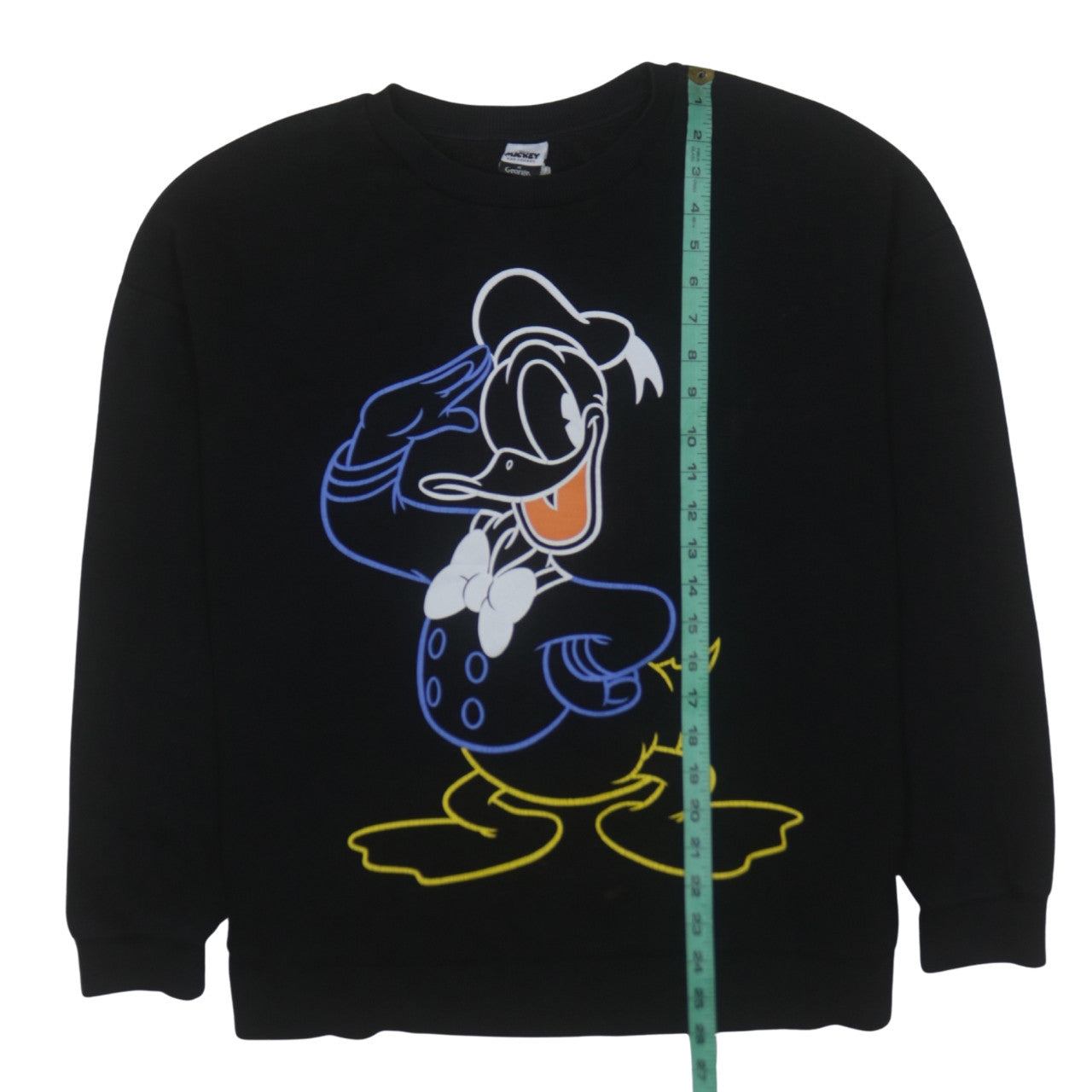 Disney Mickey & Friends George Black Donald Duck Sweatshirt L 16-18 Womens