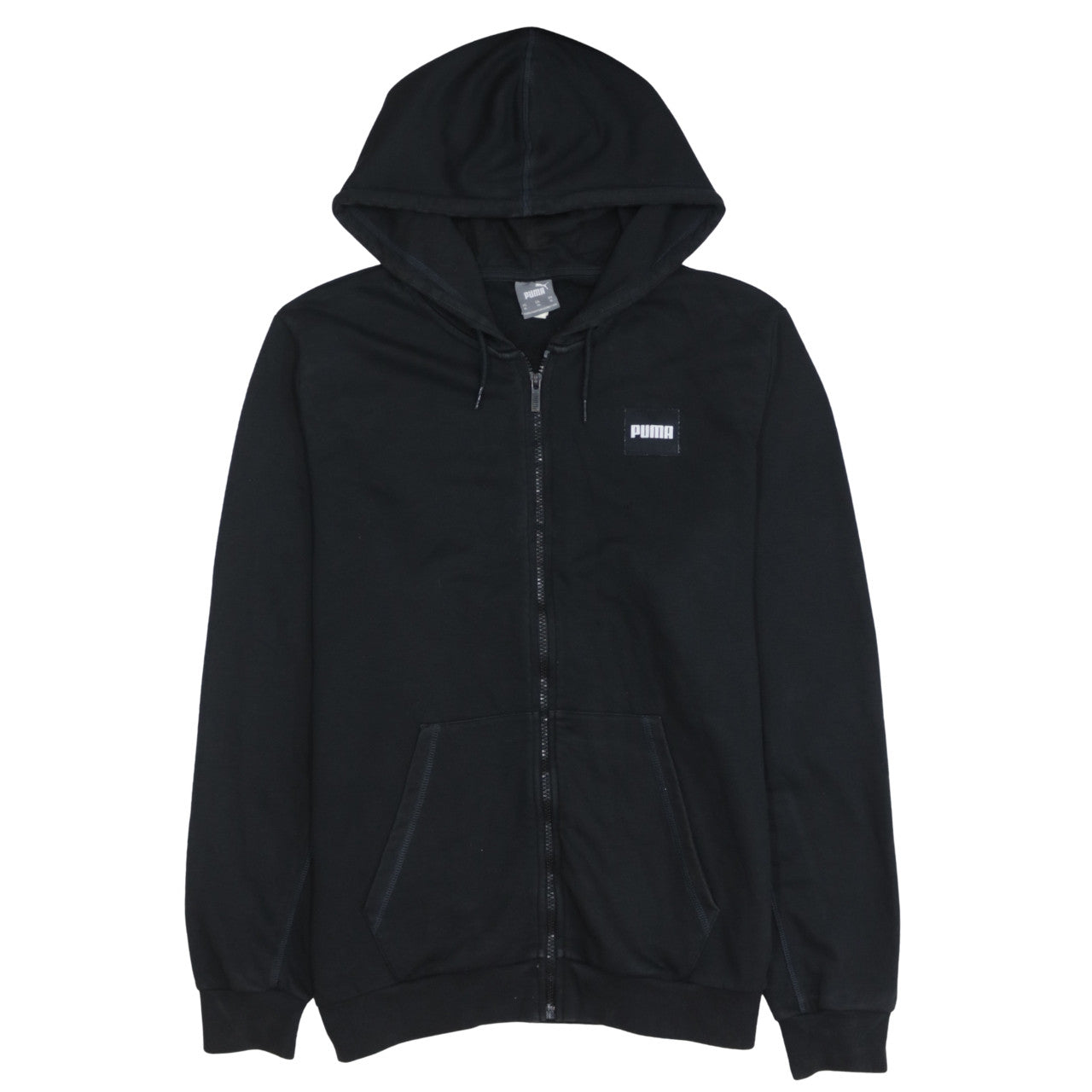 Puma Women's Black Full Zip Hoodie XL Lightweight Casual Sweatshirt