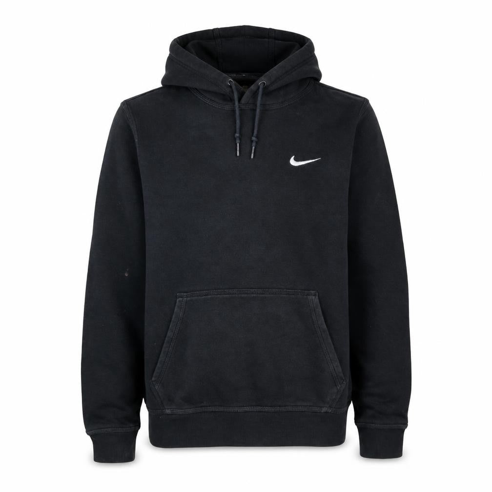 Front view of Nike Men's Black Small Pullover Hoodie Sweatshirt with Embroidered Logo