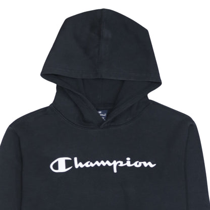 Champion Boys Black Pullover Fleece Hoodie 15-16 Years Logo Sweatshirt