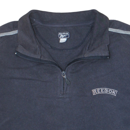 Reebok Men's Black 1/4 Zip Fleece Sweatshirt Size L Regular Fit