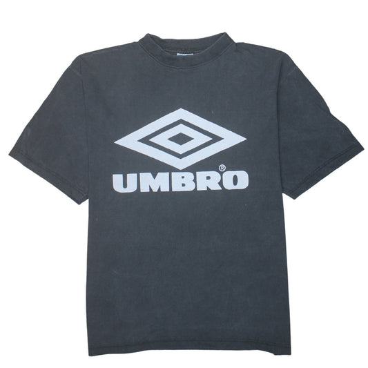 Umbro Men’s Black Graphic Logo Sports T-Shirt Size L Vintage