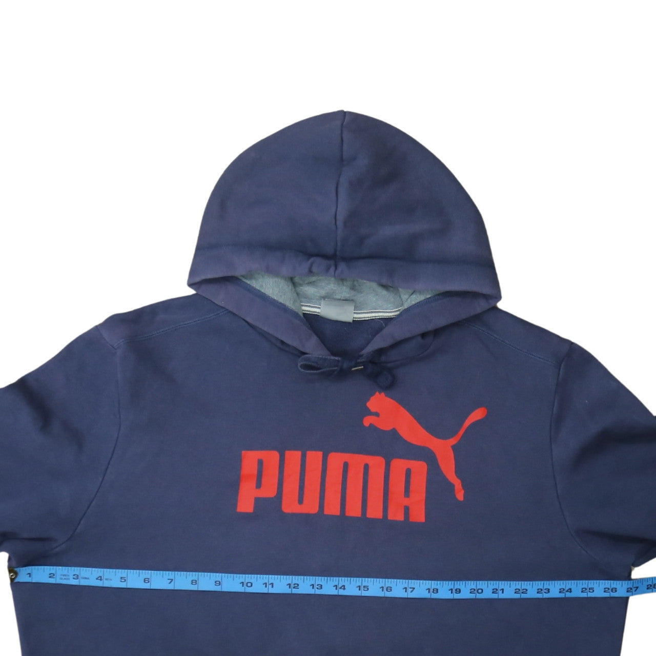Puma Mens Navy Blue Logo Pullover Hoodie XXL Relaxed Fit