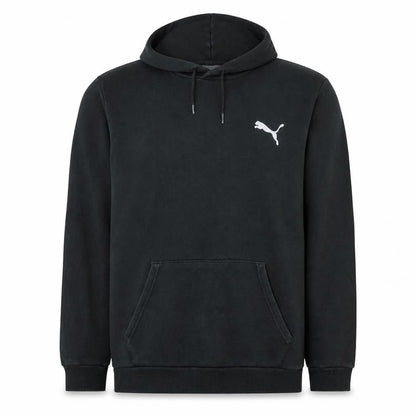 Front view of Puma Men's Black Pullover Hoodie L Logo Sports Fleece