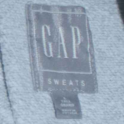 GAP Men Grey Pullover Hoodie L Tall Fleece Logo Sweatshirt