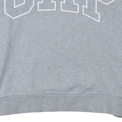 GAP Men Grey Pullover Hoodie L Tall Fleece Logo Sweatshirt