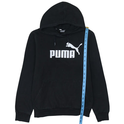 Puma Men’s Black Pullover Hoodie Medium Fleece Logo Sweatshirt