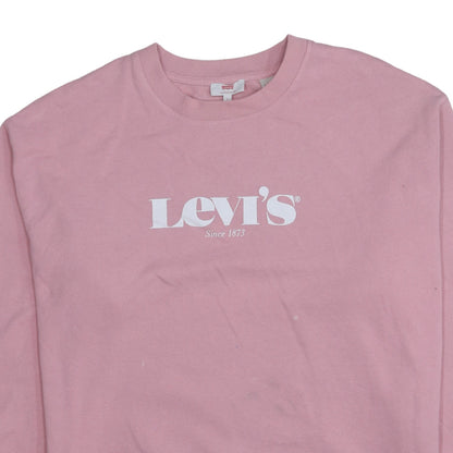 Levi's Womens Pink Crew Neck Logo Sweatshirt Size L