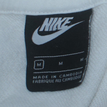 Nike Womens White Hoodie Medium Pullover Drawstring Sweatshirt