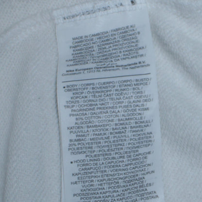 Nike Womens White Hoodie Medium Pullover Drawstring Sweatshirt