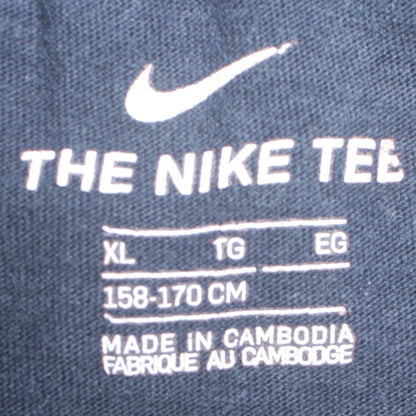 Nike Boys Black XL Sports Logo Cotton Crew Neck T-Shirt