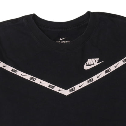 Nike Boys Black XL Sports Logo Cotton Crew Neck T-Shirt