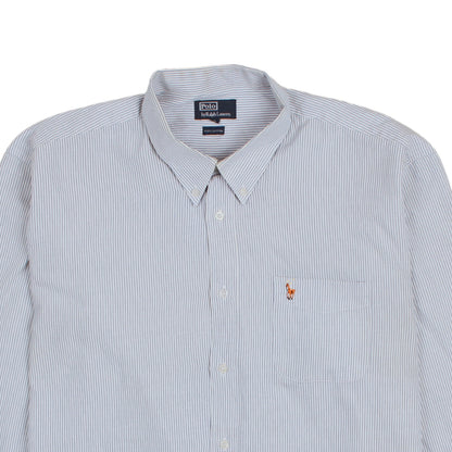 Polo Ralph Lauren Men's Blue White XL Striped Long Sleeve Shirt