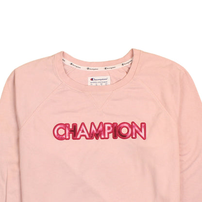 Champion Womens Pink Crew Neck Pullover Sweatshirt L