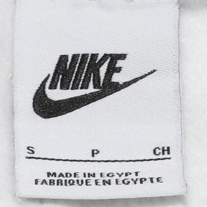 Nike Men's Beige Logo Pullover Hoodie Size S Fleece Sweatshirt