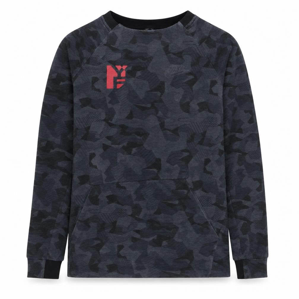 Front view of Nike Men's Grey Camouflage Pullover Sweatshirt L Sports Style