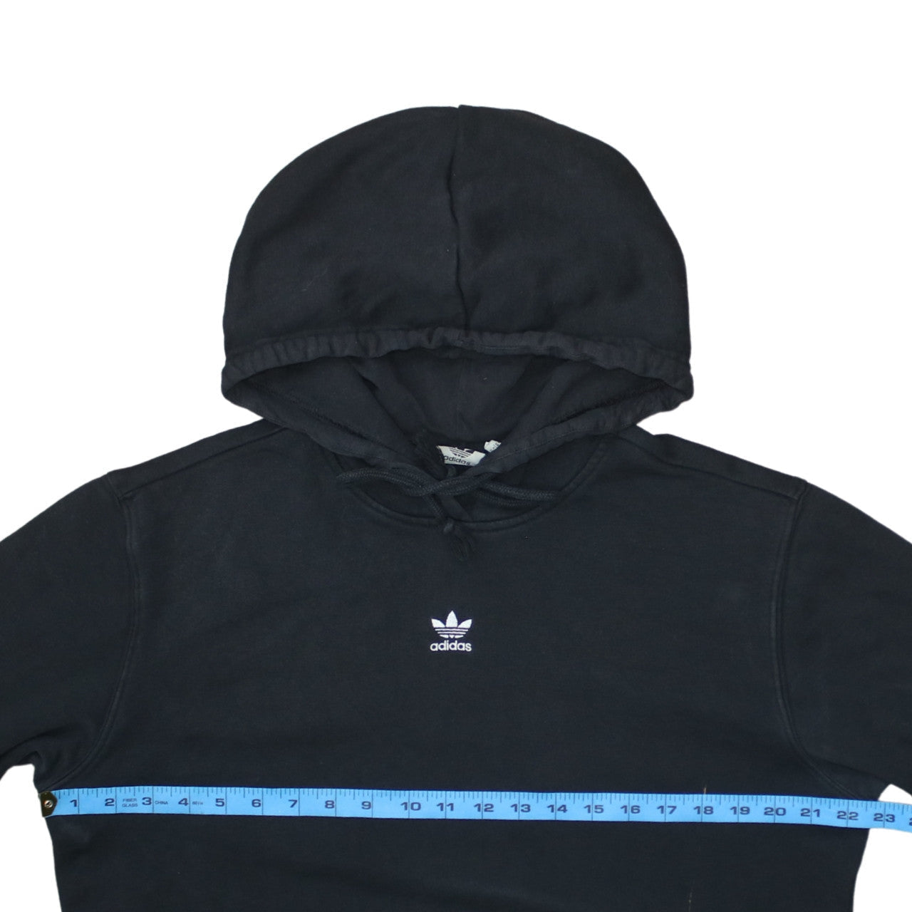 adidas Mens Black Pullover Hoodie Size L Hooded Fleece Sweatshirt