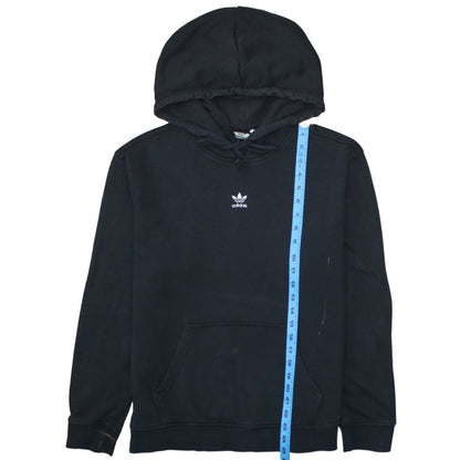 adidas Mens Black Pullover Hoodie Size L Hooded Fleece Sweatshirt